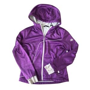 Snozu Girl’s Soft Shell Hooded Coat Fleece Lined Zip Jacket Purple L 14/16